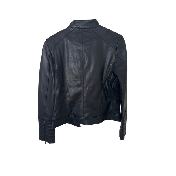 Neiman Marcus Black Leather Moto Jacket - Picture 6 of 14